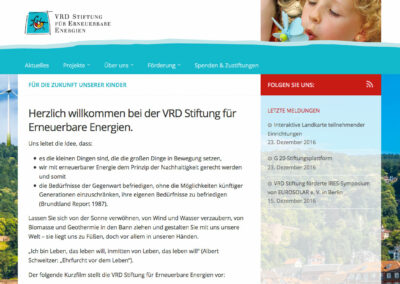 Homepage der VRD Stiftung