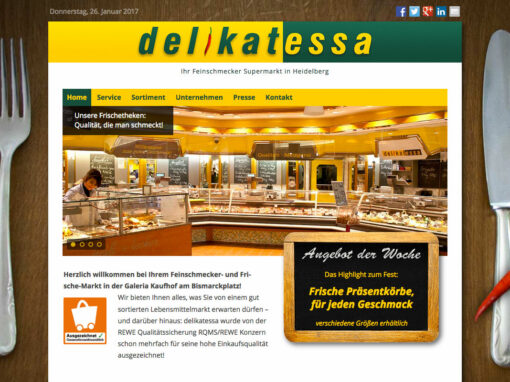 Feinschmecker-Supermarkt, Homepage