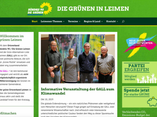 Website der Grünen in Leimen