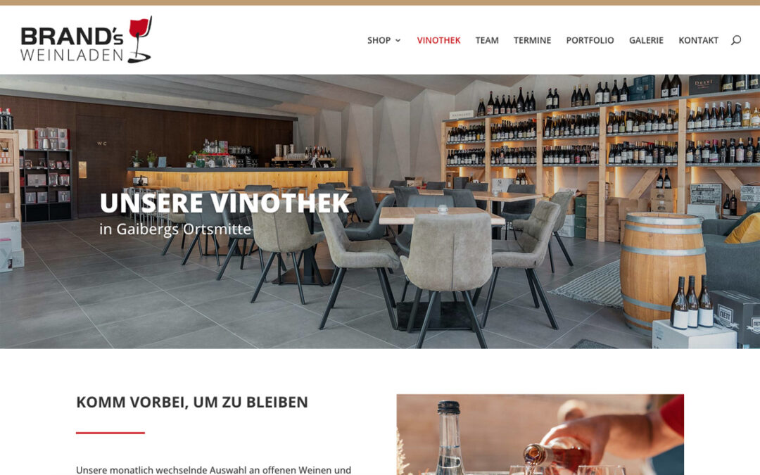 Relaunch der Homepage, Brand’s Weinladen